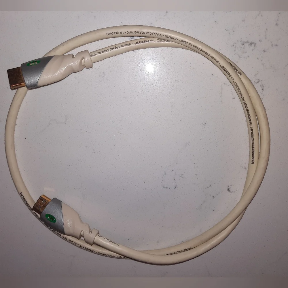 MONSTER ADVANCED white Computer cord standard speed cable for HDMI